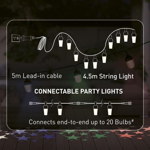 Arlec LED Multi Star Projector 10 Connectable Party Lights