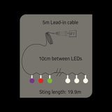 Arlec 200  Low Voltage Dual Colour LED Candy Bubble String Lights