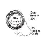 Arlec 12m 100 RGB Copper USB Powered LED String Light