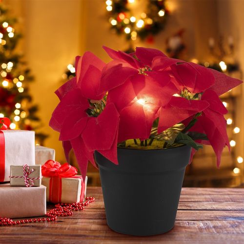 Arlec 3 LED Poinsette Flower Pot Light Battery Operated - TheITmart