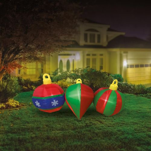 Arlec 1.8m Inflatable Low Voltage Colourful Christmas Baubles / 3 Super Bright LEDs - TheITmart