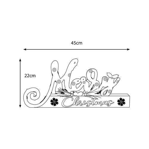 Arlec 45cm Battery Operated LEDs Merry Christmas Table Top Sign