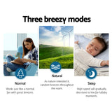 Devanti Mist Fan Pedestal Fans Cool Water Spray Timer Remote 5 Blades Black and Silver - TheITmart
