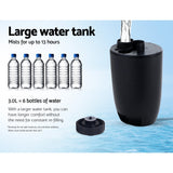 Devanti Mist Fan Pedestal Fans Cool Water Spray Timer Remote 5 Blades Black and Silver - TheITmart