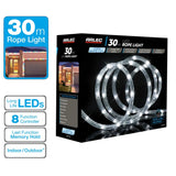 Arlec 30m Festive LED Light Rope - Cool White /8 Functions/Memory Hold - TheITmart