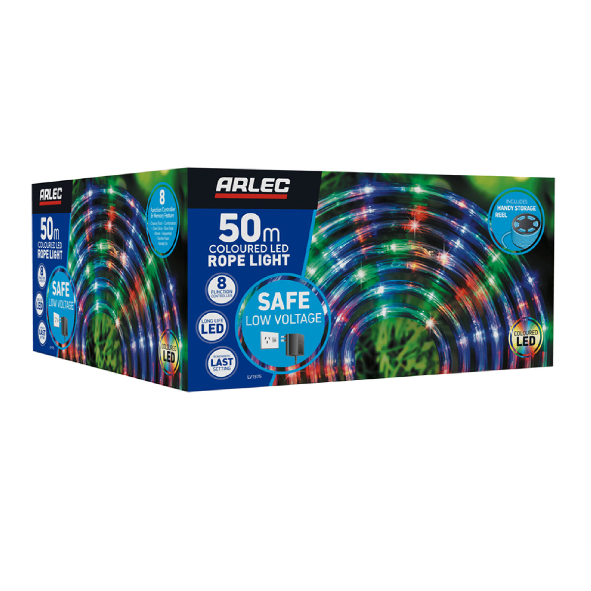 Arlec 50m Low Voltage Multi-Colour 1200 LED Rope Light/8 Functions/Indoor&Outdoor - TheITmart