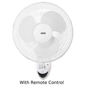 Click 40cm Wall Fan With Remote Control Wall Mount Oscillating 3 Speed - TheITmart