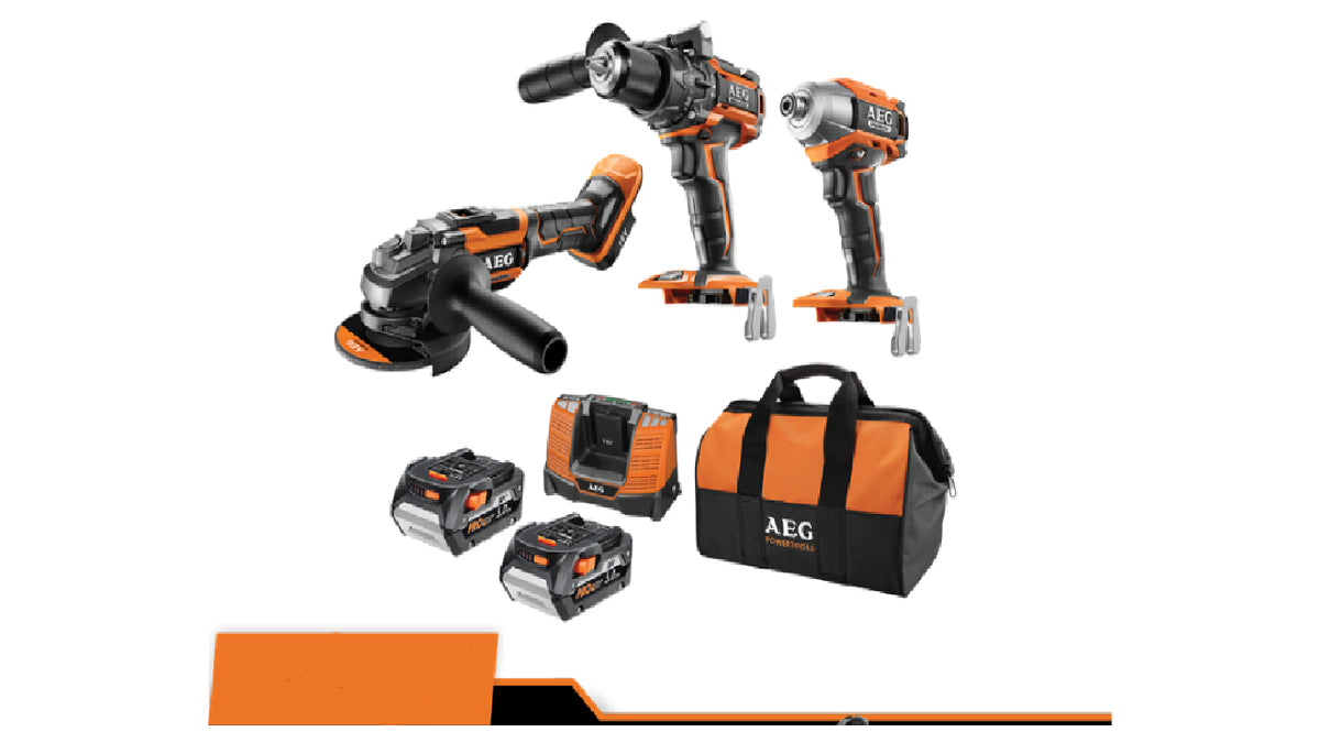 AEG 18V 5.0Ah 3 Piece Brushless Combo Kit