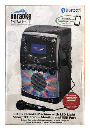 CD+G Karaoke Machine with LED Light Show, TFT Colour Monitor and USB Port