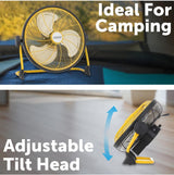 Arlec 30cm Rechargeable DC Floor Fan Outdoor Ideal for Camping Caravan & outdoors
