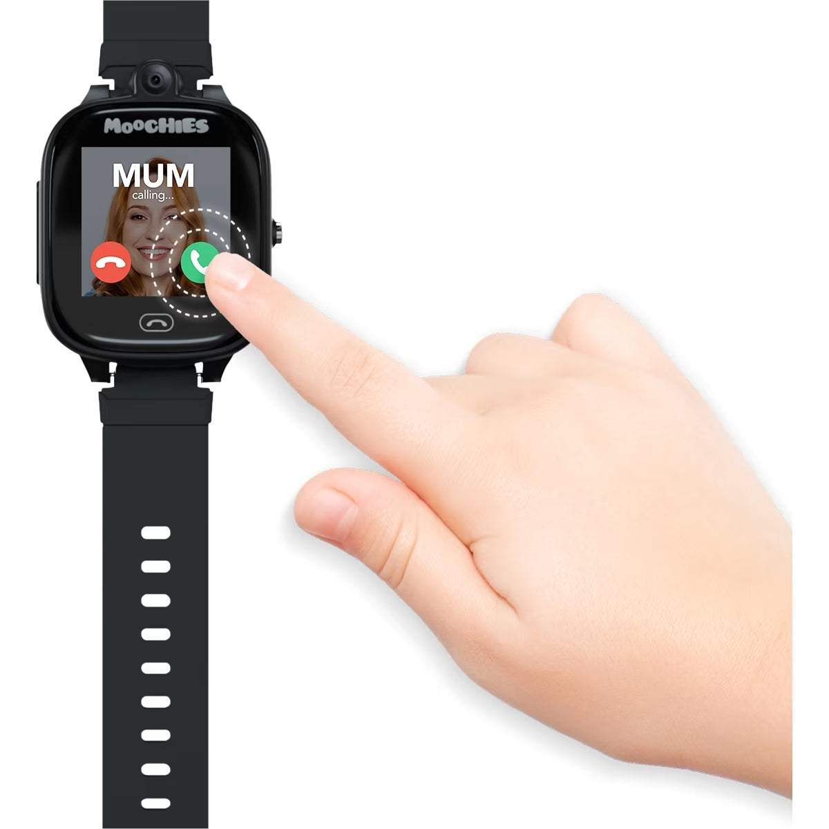 Moochies MW12BLK 4G Smartwatch Phone for Kids - Black