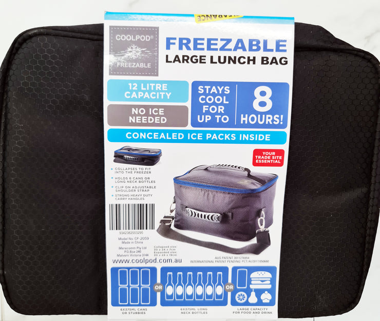 Tradesman Freezable Large Lunch Bag 12L Capacity Stays Cool for upto 8 Hours