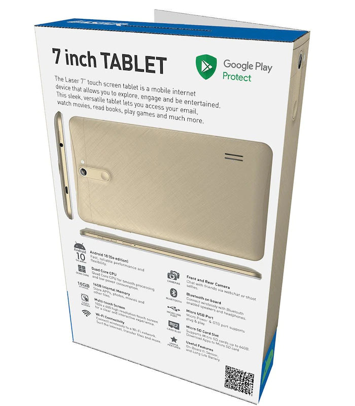 Laser 7" Quad Core Android Tablet Go edition 16 GB/IPS Display - Aztec Gold