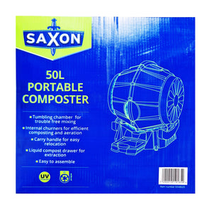 Saxon 50L Portable Composter with Tumbling Chamber/Internal Churners