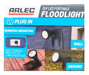 Arlec 10W 900 Lumen DIY Portable Floodlight Plug in Day Light