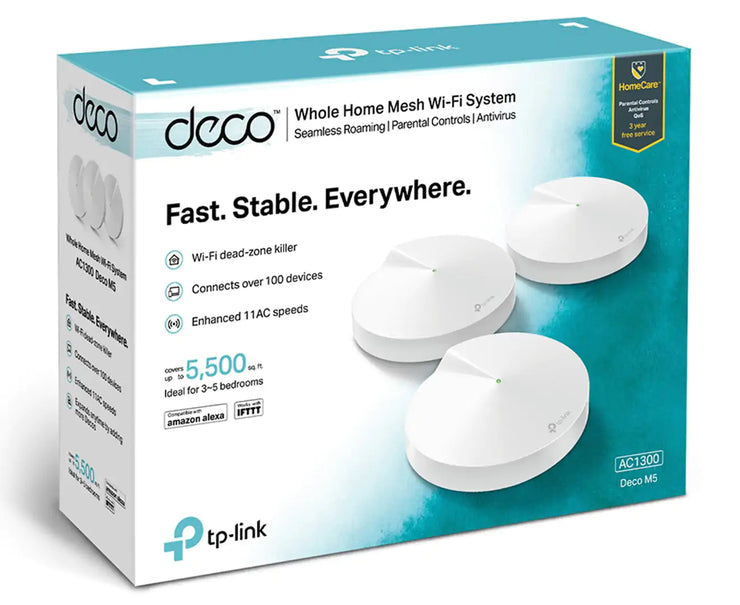 TP-Link AC1300 Deco M5 V2 (3-Pack) Whole Home Mesh WiFi System/Parental Controls