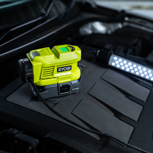 Ryobi 18V ONE+ 150W Battery Topper Inverter - Skin Only / LED light for camping trips