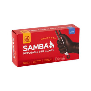 Samba Large Disposable BBQ Gloves - 50 Pack / Unique Micro Diamond Texture