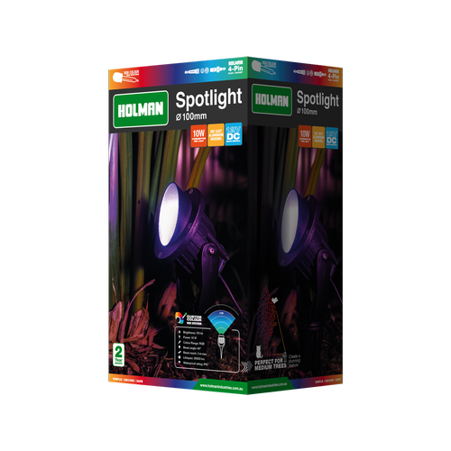Holman 100mm RGB Colour Spotlight / Bluetooth Controlled / DIY Friendly