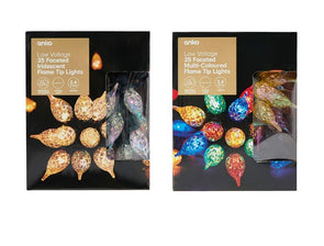 Low Voltage 35 Faceted Flame Tip Lights - Assorted*