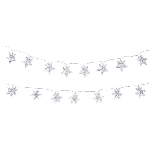 Battery Operated 24 LED Metal String Lights - Assorted