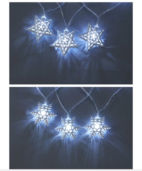 Battery Operated 24 LED Metal String Lights - Assorted