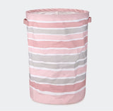 61cm Collapsible Hamper - Pink Stripe/Perfect Organizer for Laundry or Toys - TheITmart