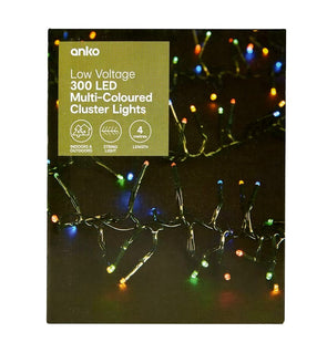 Low Voltage 300 LED Multi-Coloured Cluster Lights
