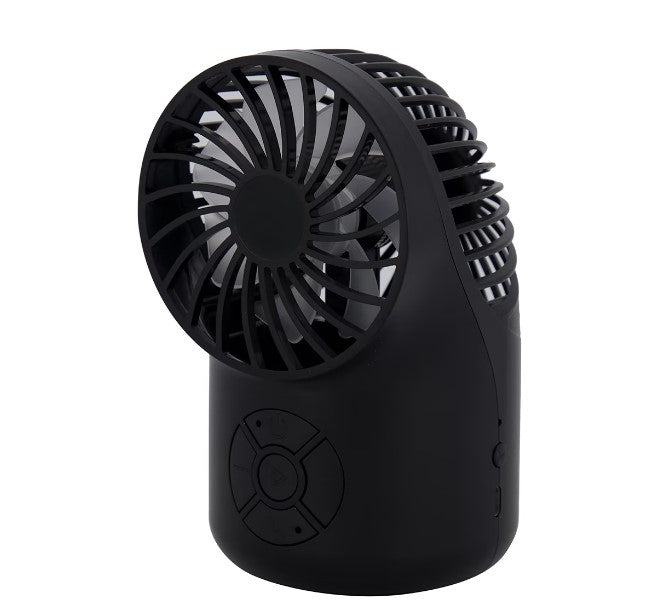 Portable Table Fan with Bluetooth Speaker- Black