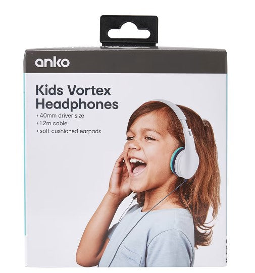 Kids Vortex Headphones with 1.2m Cable/ Stretch Design. & Soft Earpads