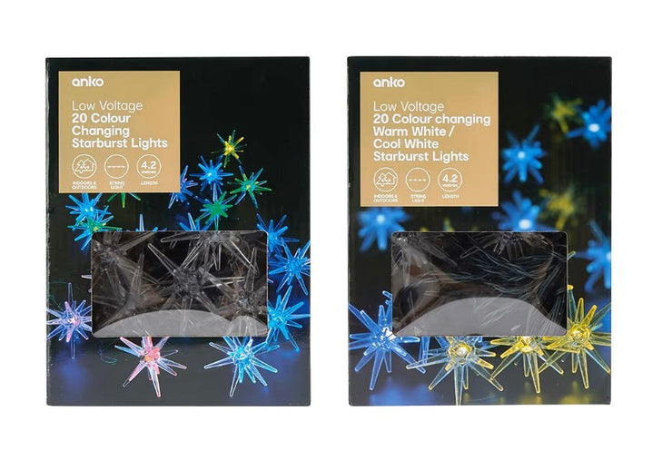 Low Voltage 20 Colour Changing Starburst Lights - Assorted / Warm White Or Colour