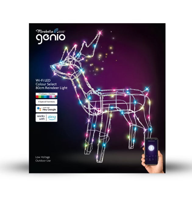 Mirabella Genio Smart Home Wi-Fi LED Colour Select 80cm Reindeer Light