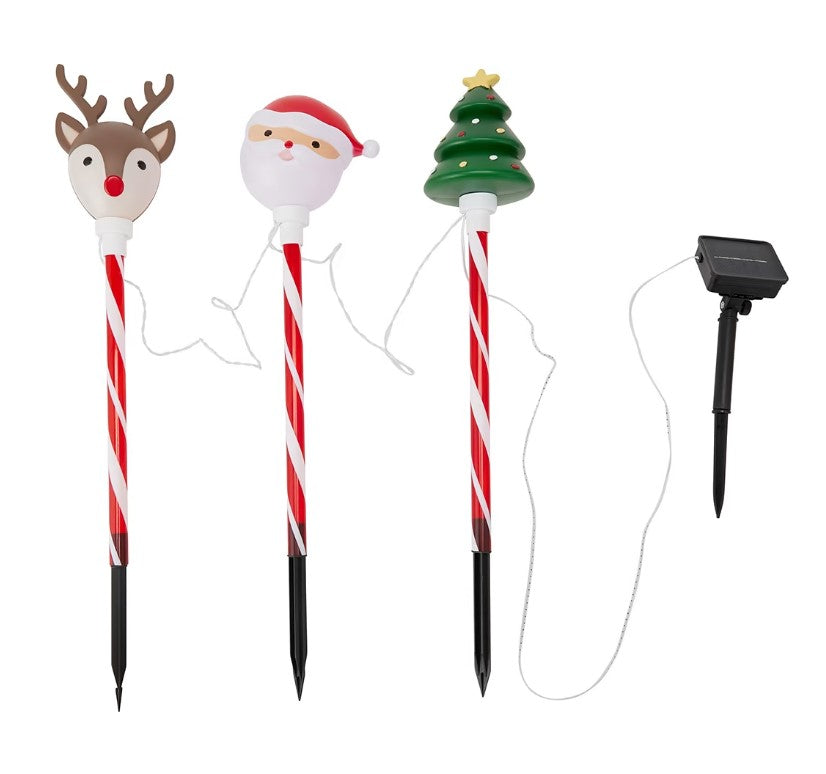 Solar Powered Colour Changing Character Stake Lights 3 Pack