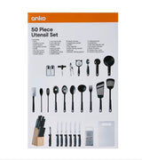 50 Piece Stainless Steel Utensil Set / Ideal For Home & Camping, Outdoor