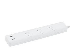 Arlec 3 Outlets 2 USB A&C Powerboard