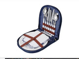2 Person Picnic Set with Zip up Pouch / Ideal for Camping & Outdoor Trips - TheITmart