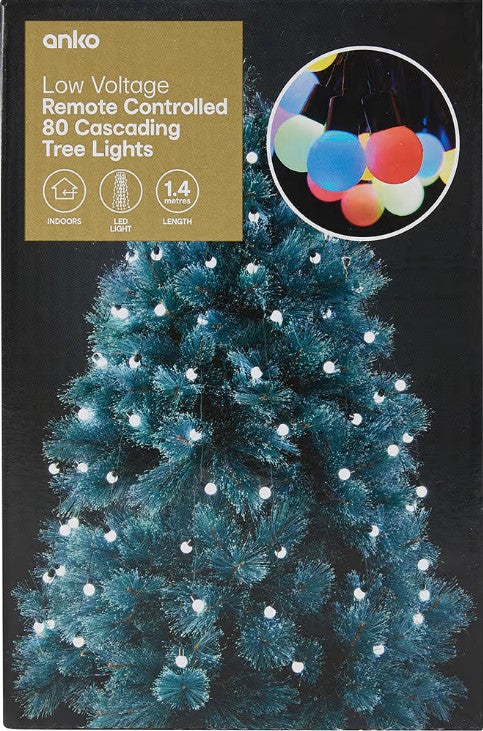 Low Voltage Remote Controlled 80 Cascading Tree Lights - TheITmart