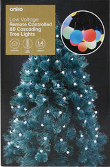 Low Voltage Remote Controlled 80 Cascading Tree Lights - TheITmart