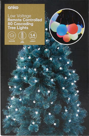 Low Voltage Remote Controlled 80 Cascading Tree Lights