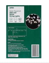 Solar Powered 200 LED String Lights - White or Multi-Colour