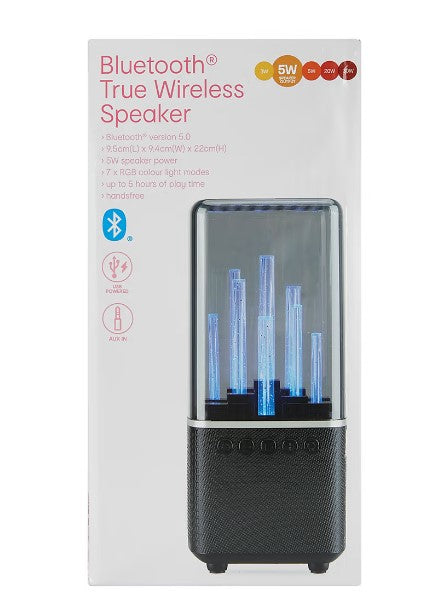 5W Black Bluetooth Speaker With 7 x RGB Light Mode