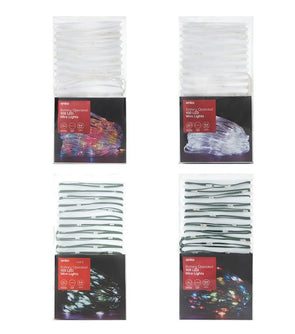 Battery Operated 100 LED Wire Lights - Assorted