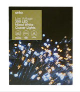 Christmas 4m Low Voltage 300 LED Mixed White Cluster Lights