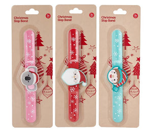 3 Pack Christmas Slap Band - Assorted/Suitable for Ages 3+ Years