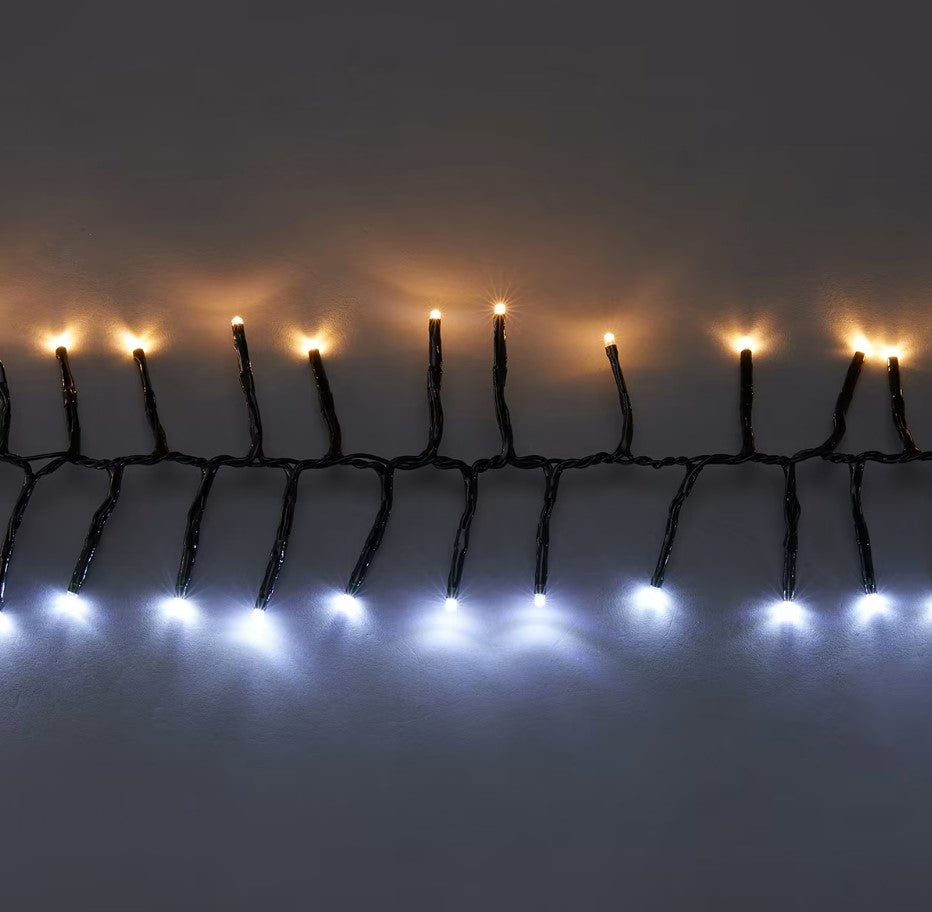 Christmas 4m Low Voltage 300 LED Mixed White Cluster Lights