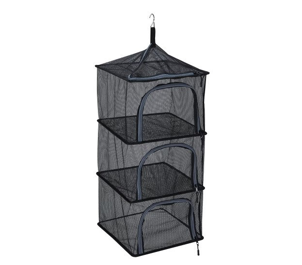 Portable Camping Hanging Storage 4 Shelf - Black