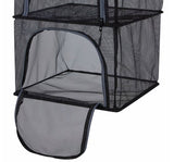 Portable Camping Hanging Storage 4 Shelf - Black