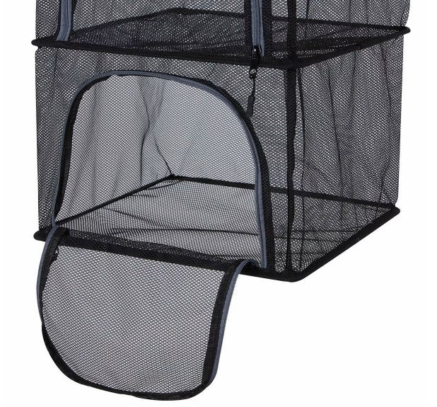 Portable Camping Hanging Storage 4 Shelf - Black