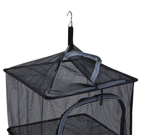 Portable Camping Hanging Storage 4 Shelf - Black