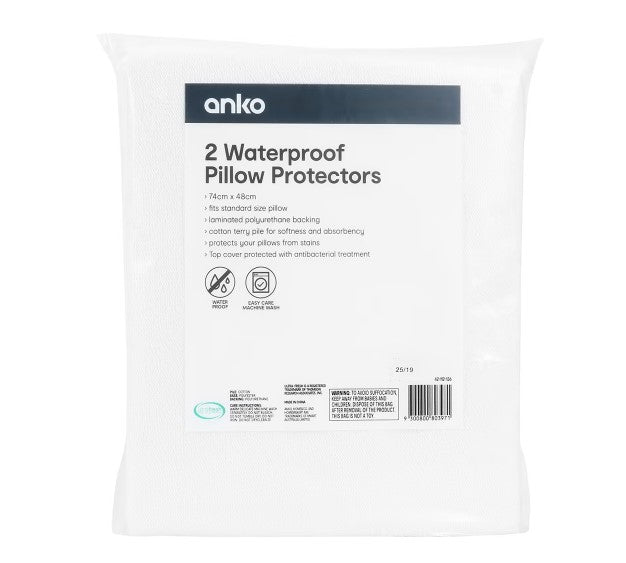 2 Pack Waterproof Pillow Protectors/Fits Most Pillows - TheITmart